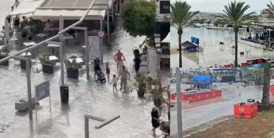 Ίμπιζα: «Μίνι τσουνάμι» σάρωσαν παραλία -Πλημμύρισαν δρόμοι και εστιατόρια