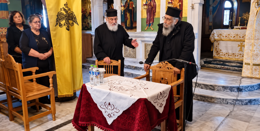 Συγκίνηση στη Θηριόπετρα Αλμωπίας: Ο Επίσκοπος Τριπόλεως Εφραίμ έψαλε στα αραβικά