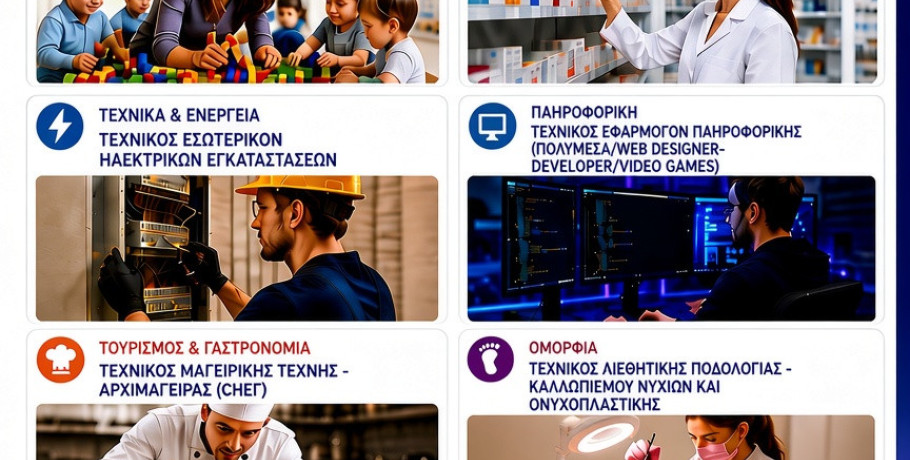 Σπουδές με προοπτική στη Σ.Α.Ε.Κ. Γιαννιτσών – 6 νέες ειδικότητες για το  εκπαιδευτικό έτος 2026–2027