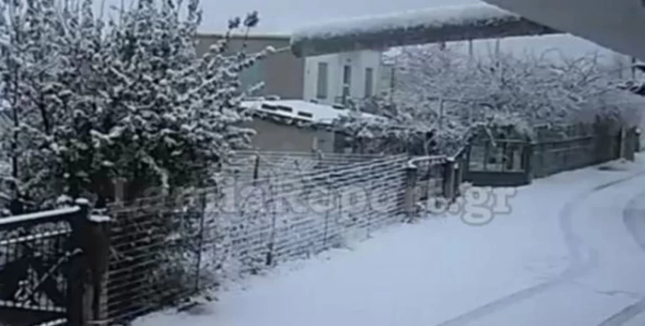 Έπεσαν τα πρώτα χιόνια σε Φθιώτιδα και Ευρυτανία