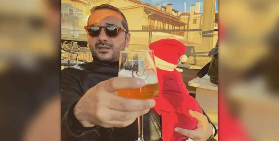 Λεωνίδας Κουτσόπουλος: Ο σεφ πίνει... μπύρα αγκαλιά με τον γιο του