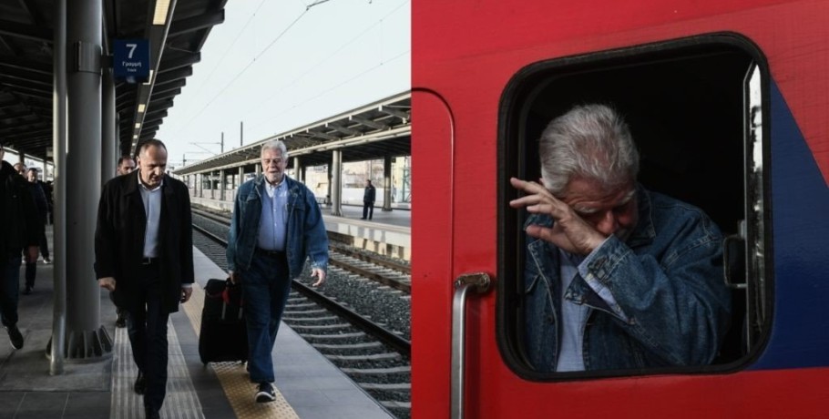 Έφυγε το πρώτο δρομολόγιο τρένου, δάκρυσε ο μηχανοδηγός - Στο πρώτο βαγόνι ο Γιώργος Γεραπετρίτης