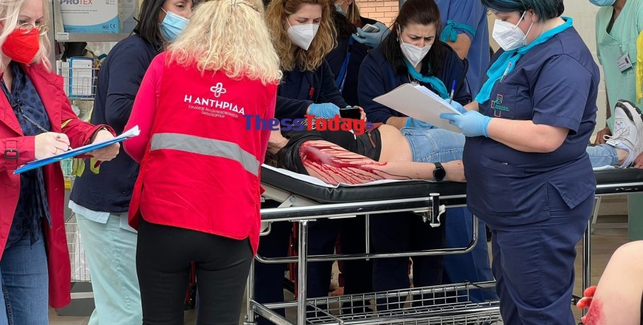 Εικονικός… σεισμός και φωτιά στο «Παπαγεωργίου» – Για πρώτη φορά άσκηση ετοιμότητας (ΦΩΤΟ+VIDEO)
