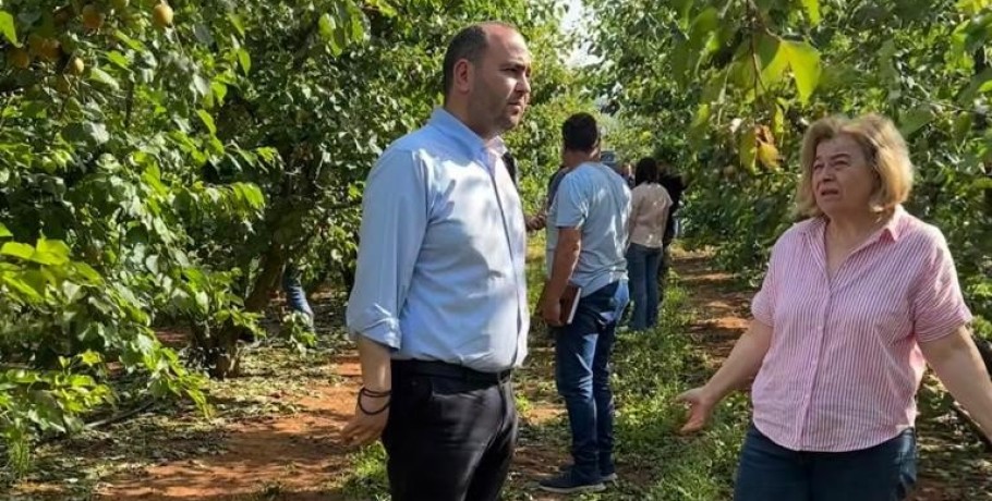 Στην Αραβησσό ο Λάκης Βασιλειάδης για τις ζημιές από το χαλάζι