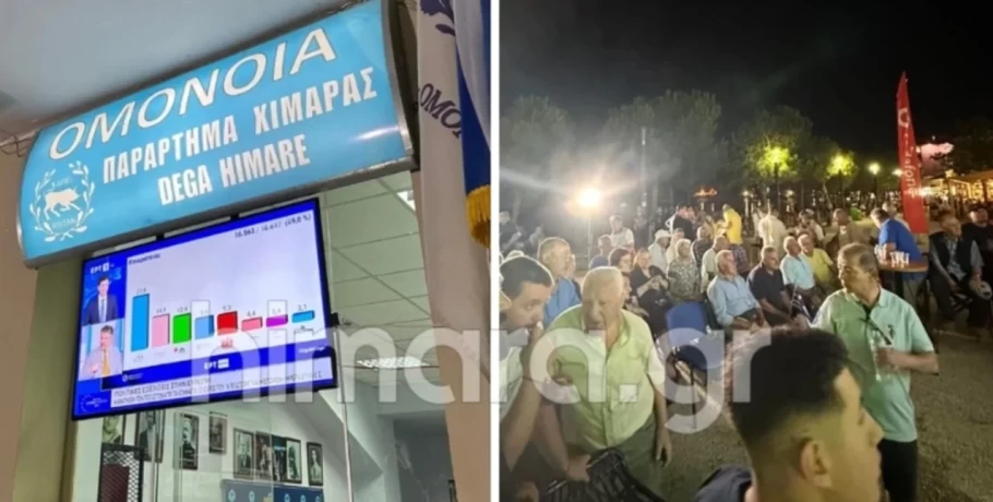 Ευρωεκλογές: Με βεγγαλικά και πυροτεχνήματα γιόρτασαν στη Χειμάρρα την εκλογή Μπελέρη