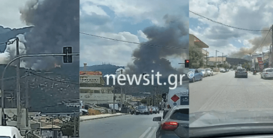 Φωτιά στα Γλυκά Νερά: Ήχησε το 112 – Τεράστια κινητοποίηση της Πυροσβεστικής